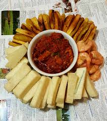 Fried Yam, Meat & Stew