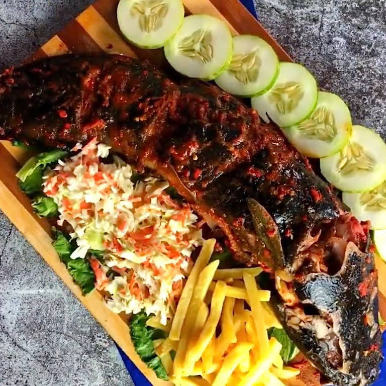 Grilled Catfish with Cole Slaw